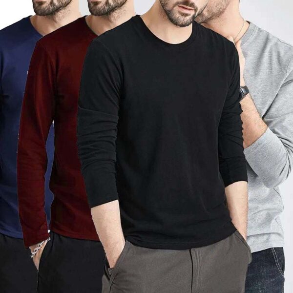 Bundle Of 4 O-Neck Full-Sleeve Summer Tshirt’s.
