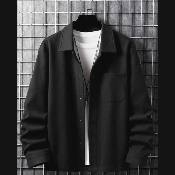 Zayra Double Pocket Collar Style Casual Fleece Winter Button Jacket D-3.