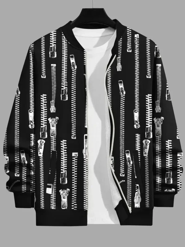 Zayra Zip Style 3D Printed Winter Zipper Jacket. MWJ-406