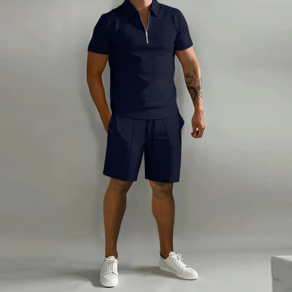 Zayra Short Sleeve Zip Collar SummerSuit.