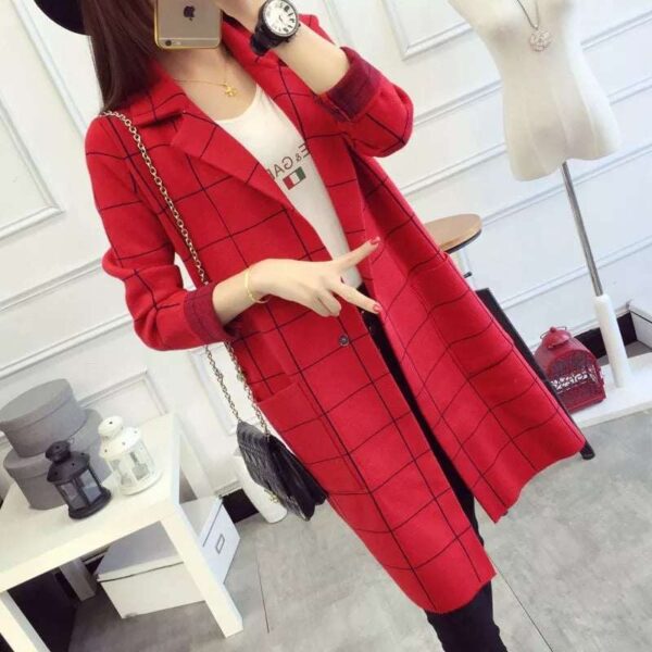 Zayra Collar Lining Printed Pocket Style Long Winter Coat
