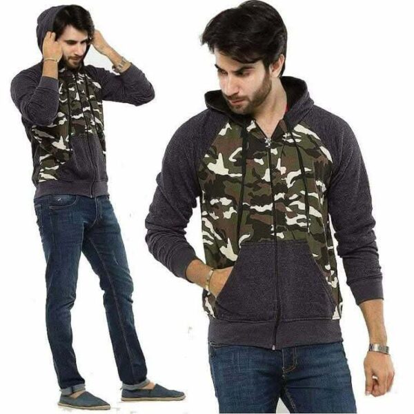 Zayra Commando Printed Casual Zipper Hoodie For Winter's.