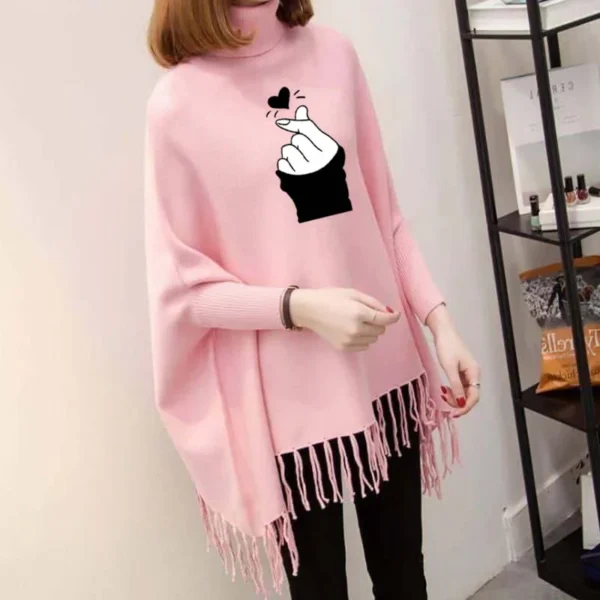 Zayra Chutki Printed Bat-Wing Style Winter Poncho