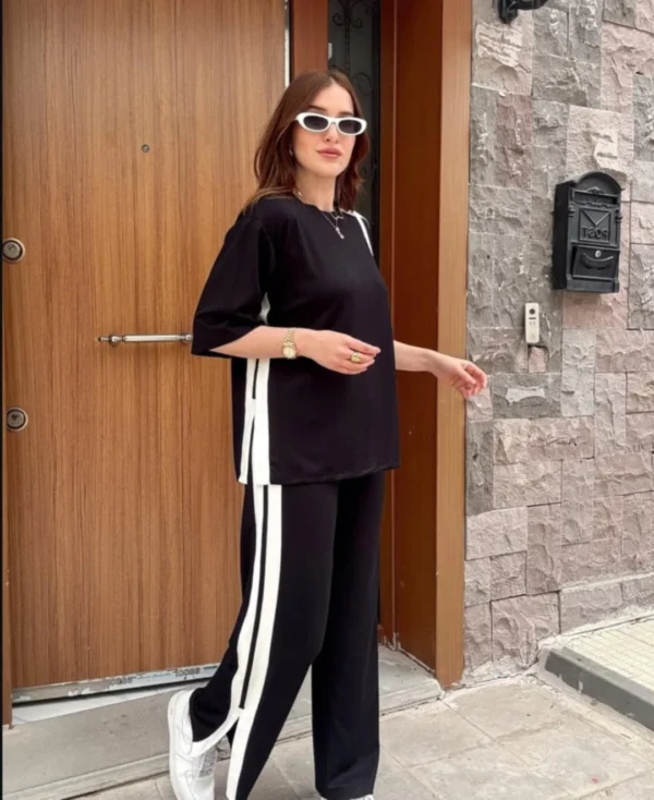 Zayra Side Panel 2-Pcs Summer Dry-Fit Tracksuit For Her