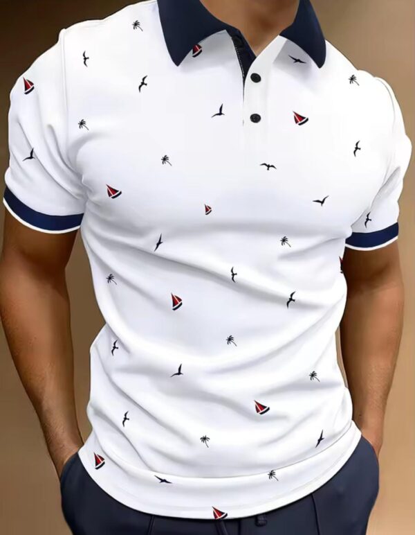 Zayra Imported 3D Printed Style Half-Sleeve Polo Summer Tshirt. MDP91