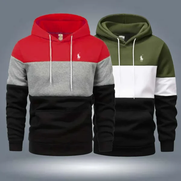 Zayra Bundle Of 2 Multi-Colour Pull-Over Printed Casual Hoodies For Winter's.