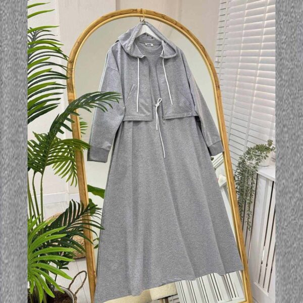 Zayra Drop Shoulder Short Hooded Maxi Style 2-Pcs Winter Co-Ord Set. WWTS-16 V2