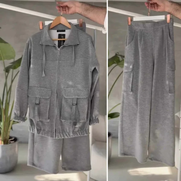 Zayra Oxfona 6-Pocket Cargo Style 2-Pcs Winter Co-Ord Set. WWTS-17