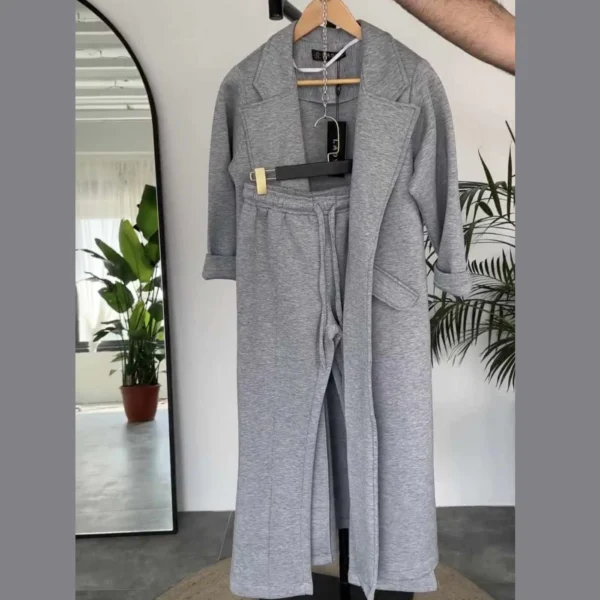 Zayra Drop Shoulder Short Jacket Maxi Style 2-Pcs Winter Co-Ord Set. WWTS-15 Long Trench Coat Style 2-Pcs Winter Co-Ord Set. WWTS-08