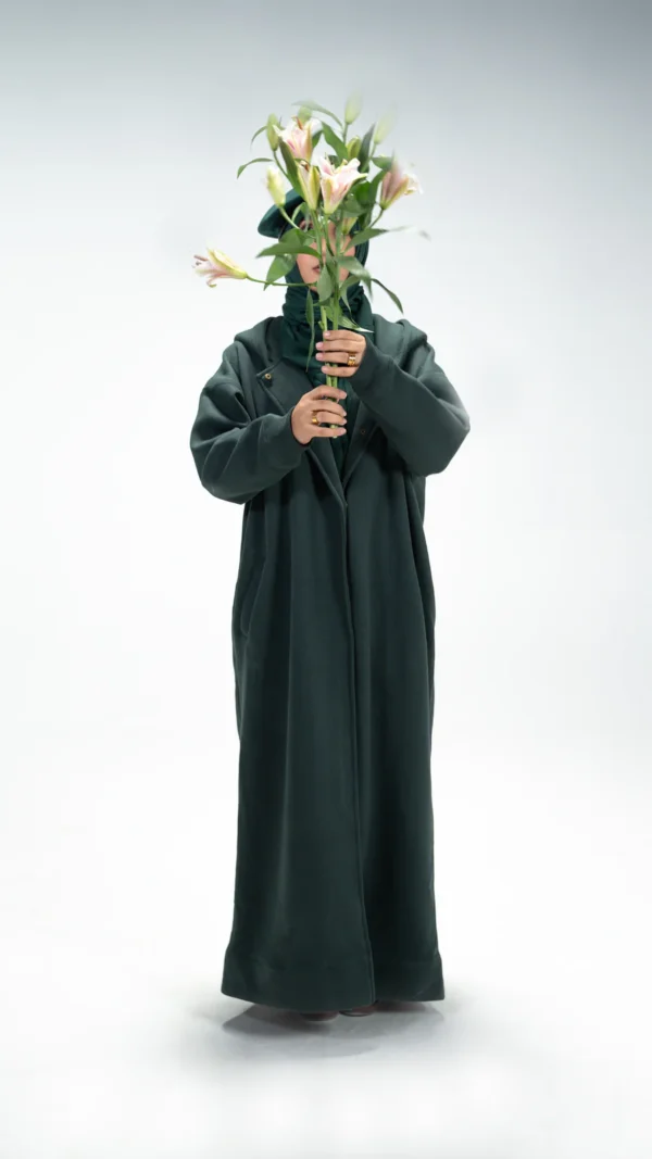 Zayra Green Hoodie Abaya
