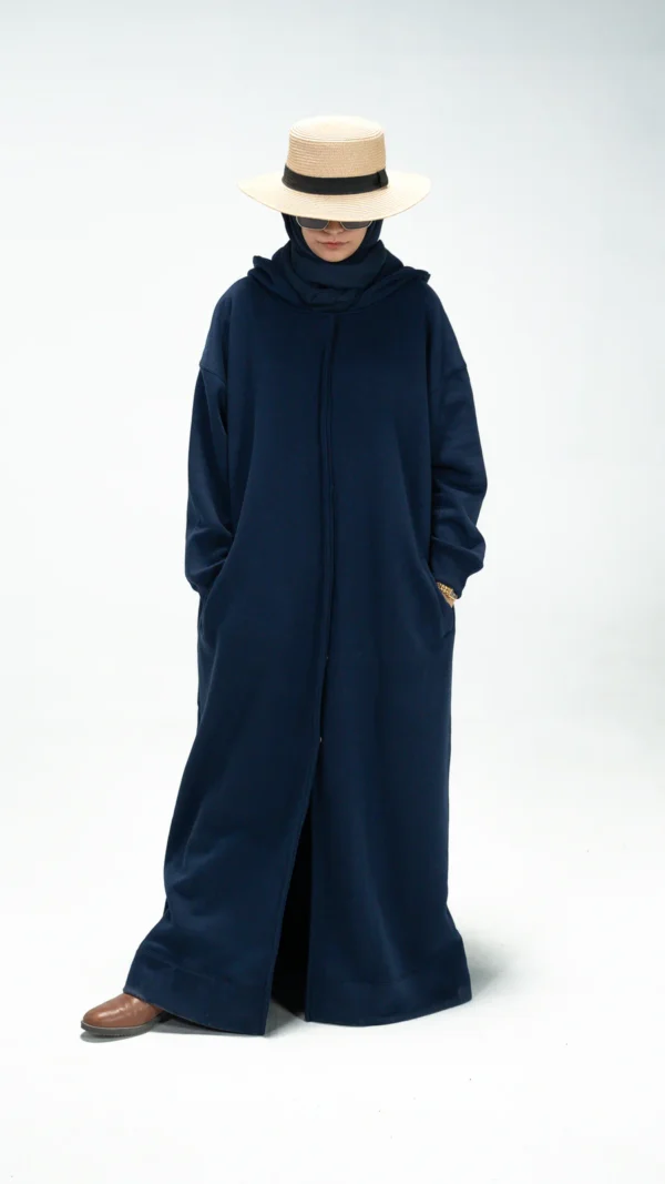 Zayra Navy Hoodie Abaya