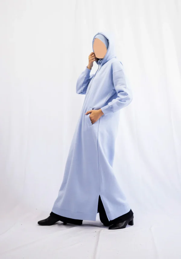 Zayra Sky Blue Hoodie Abaya